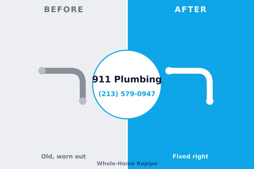 Before and after: plumbing repair Kalamazoo, MI